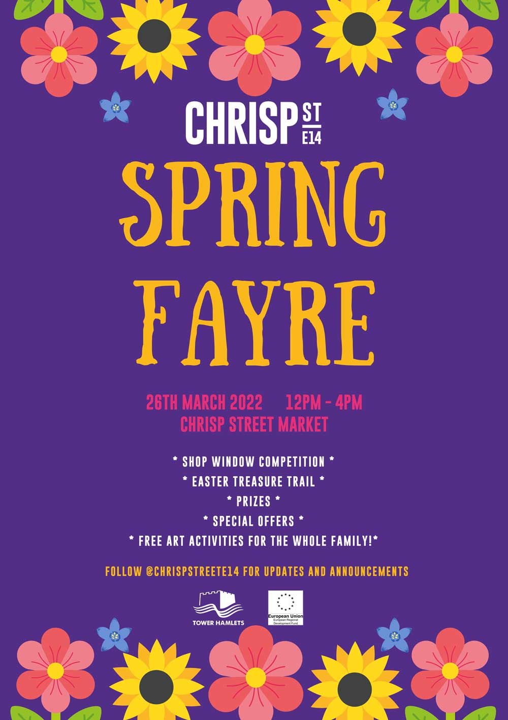Chrisp Street Market Spring Fayre poster.