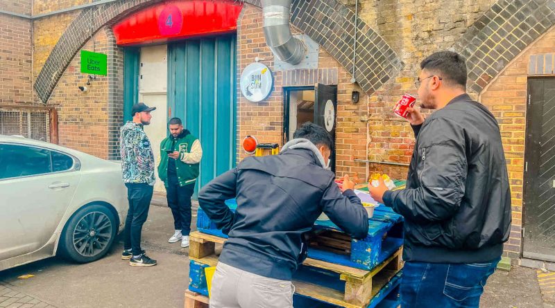 Bun and Sum selling L.A style smash burgers at Unit 4 of the Bow Business Centre in Bromley-by-Bow, on the border of Poplar, East London.