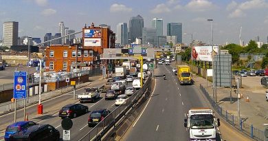 Approach to Blackwall tunnel.
