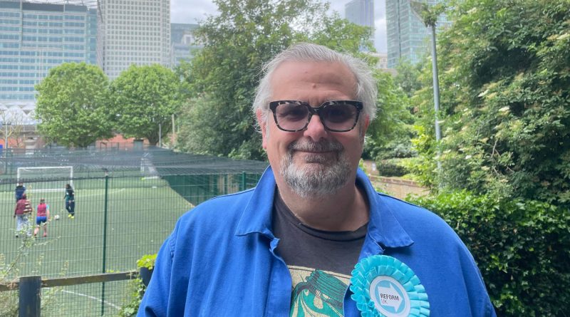 Tony Glover, the Reform UK candidate for Poplar and Limehouse in the 2024 general election